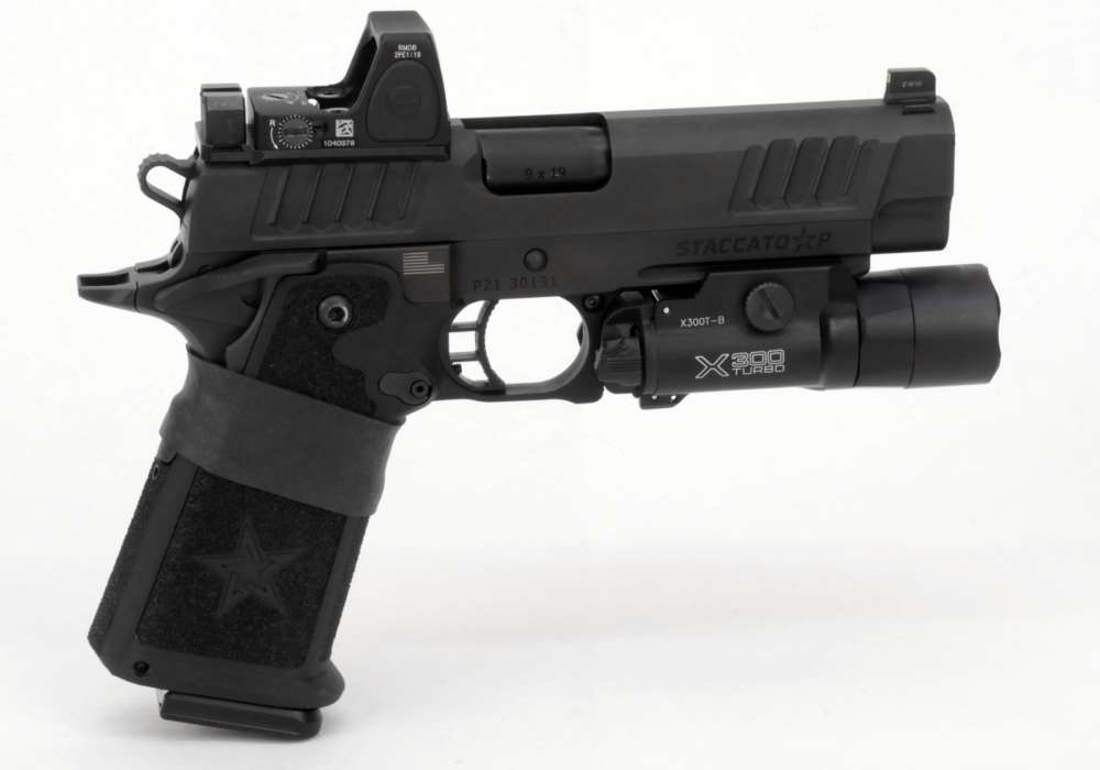 Staccato 2011P Pistol 9mm Trijicon RM06 Surefire X300 Pre Owned-img-1
