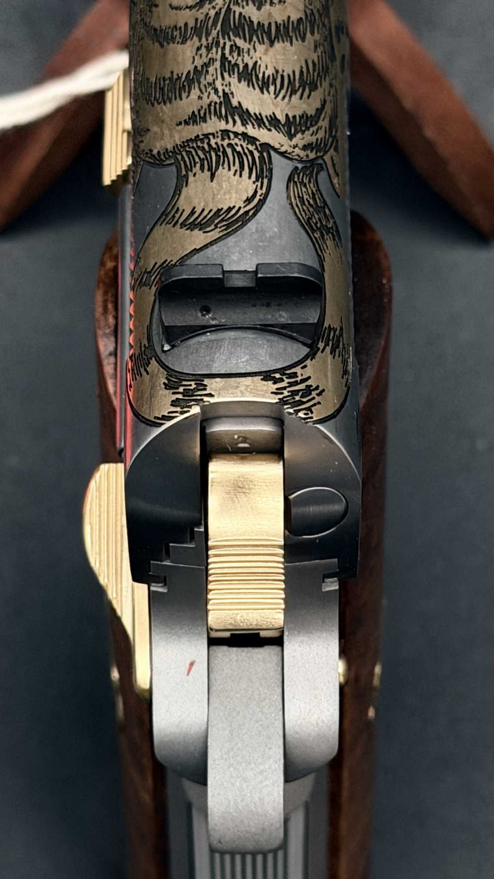 Colt SK Customs SKC Luchando Tigre Tiger 1911 5" SS & Gold 38 Super LAYAWAY-img-26