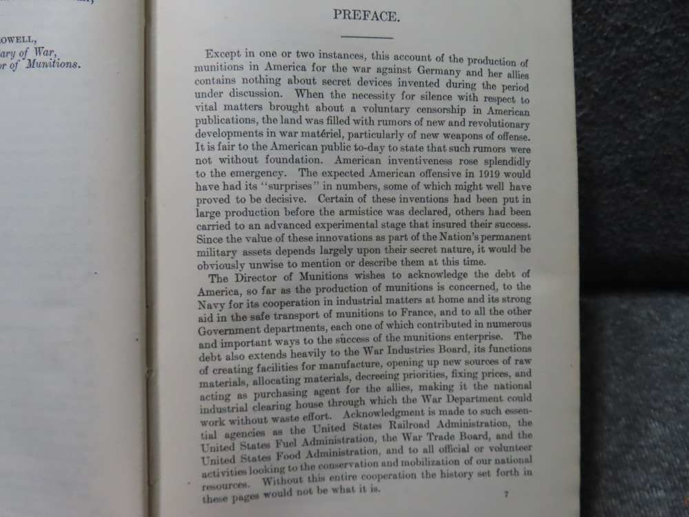 1919 DATED AMERICA'S MUNITIONS 1917-1918 REPORT OF BENEDICT CROWELL-img-4