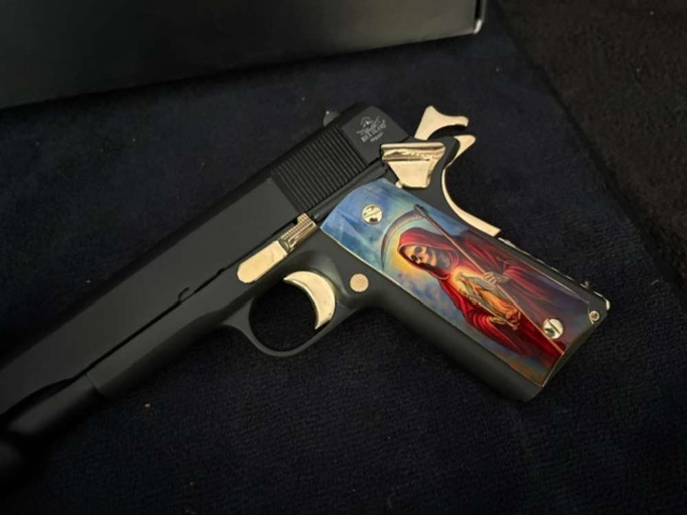 Santa Muerte Rock Island 1911 45 ACP Gold Plated NR Penny Auction .01 Start-img-0