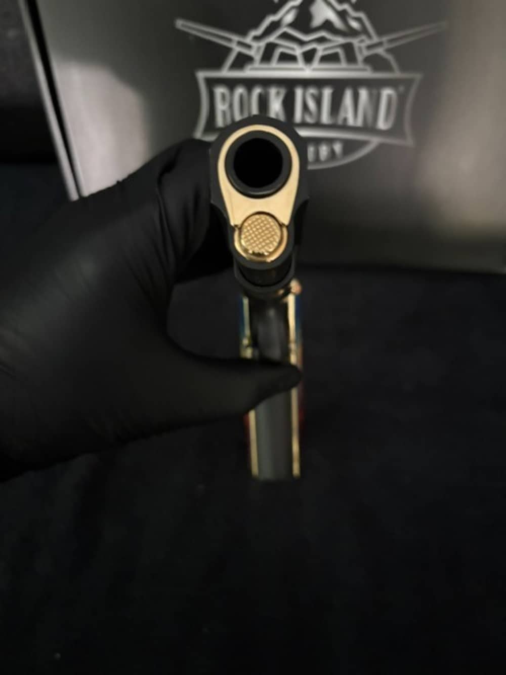 Santa Muerte Rock Island 1911 45 ACP Gold Plated NR Penny Auction .01 Start-img-8
