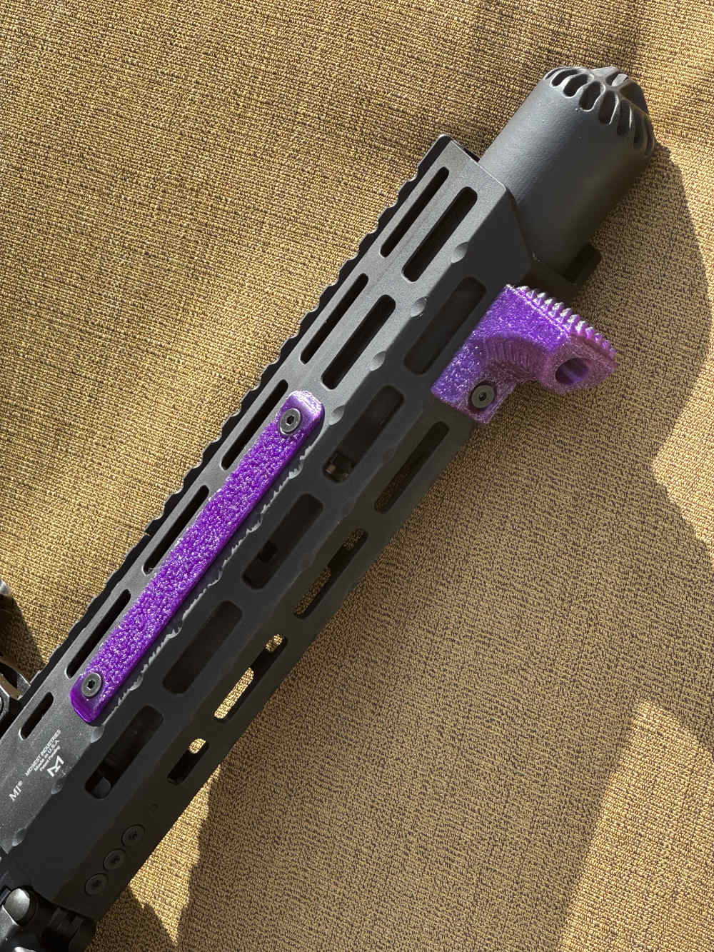 AR-15 Mil-Spec Grip | M-LOC Rail Covers | Barricade Hand Stop | Stippled-img-4