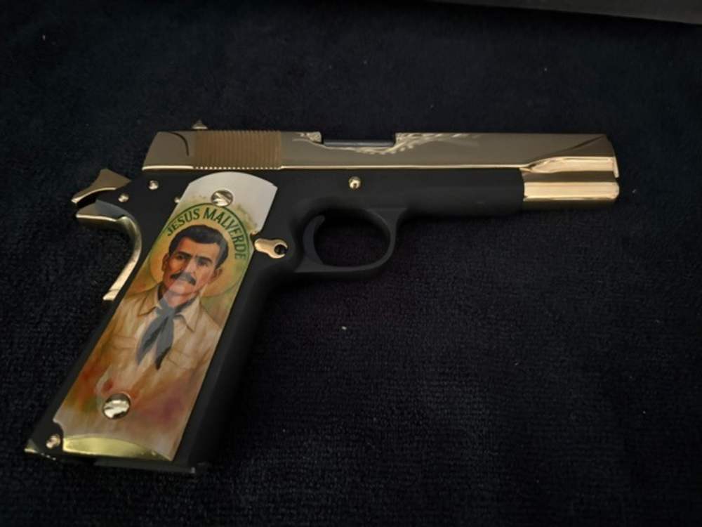 Jesus Malverde Rock Island 1911 45 ACP Gold Plated NR Penny Auction .01 Sta-img-5