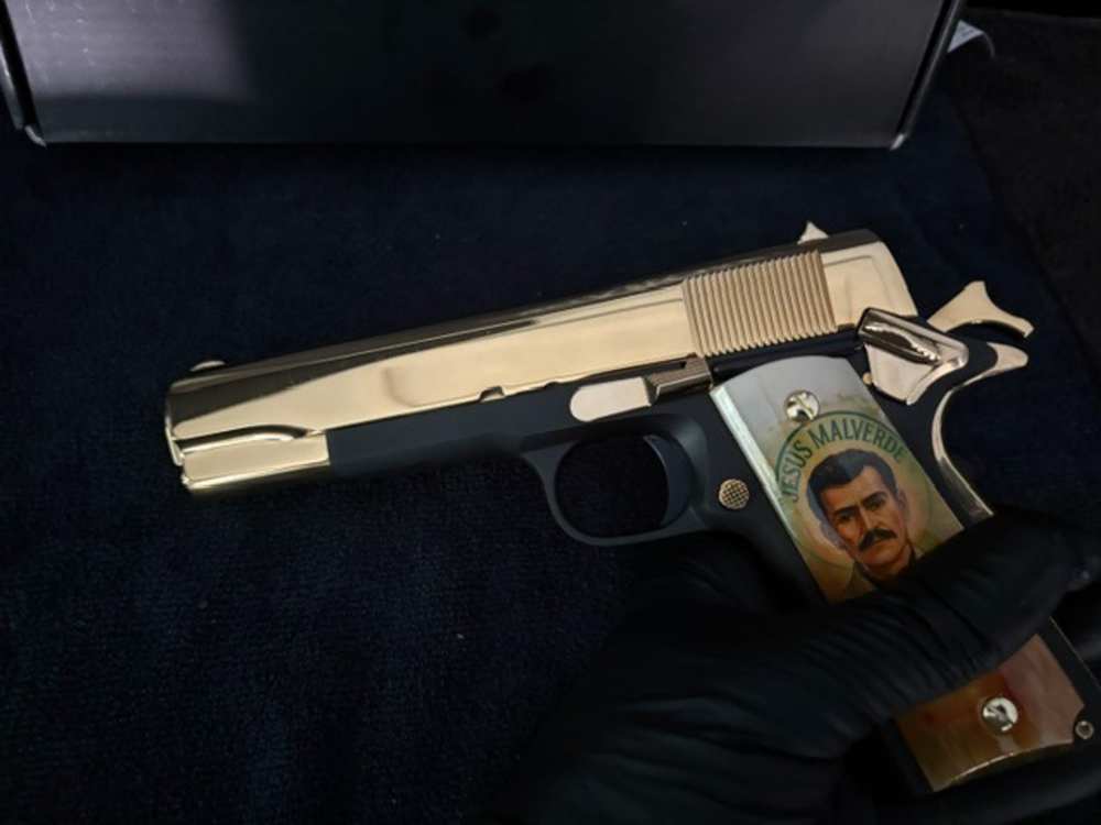 Jesus Malverde Rock Island 1911 45 ACP Gold Plated NR Penny Auction .01 Sta-img-15