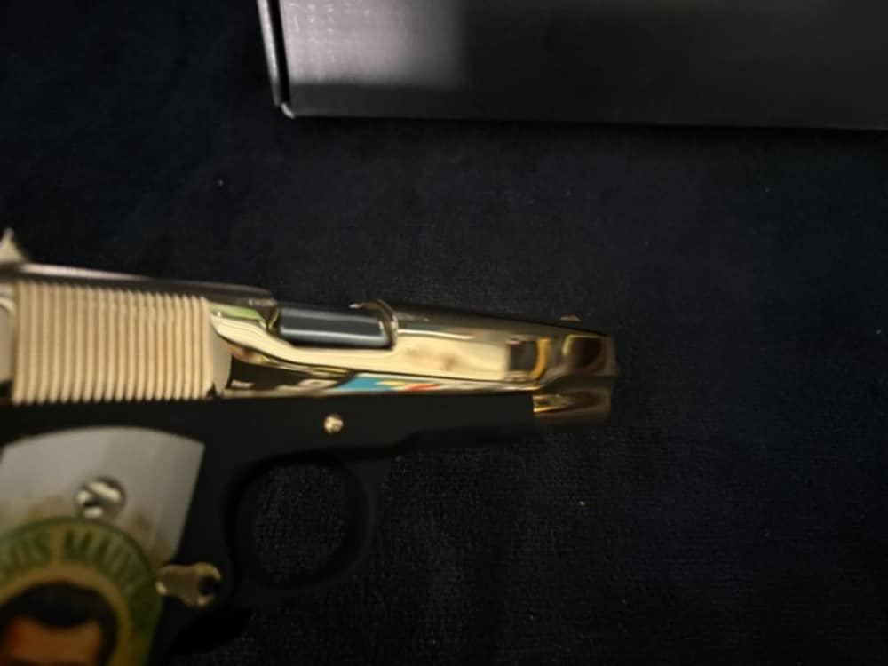 Jesus Malverde Rock Island 1911 45 ACP Gold Plated NR Penny Auction .01 Sta-img-14