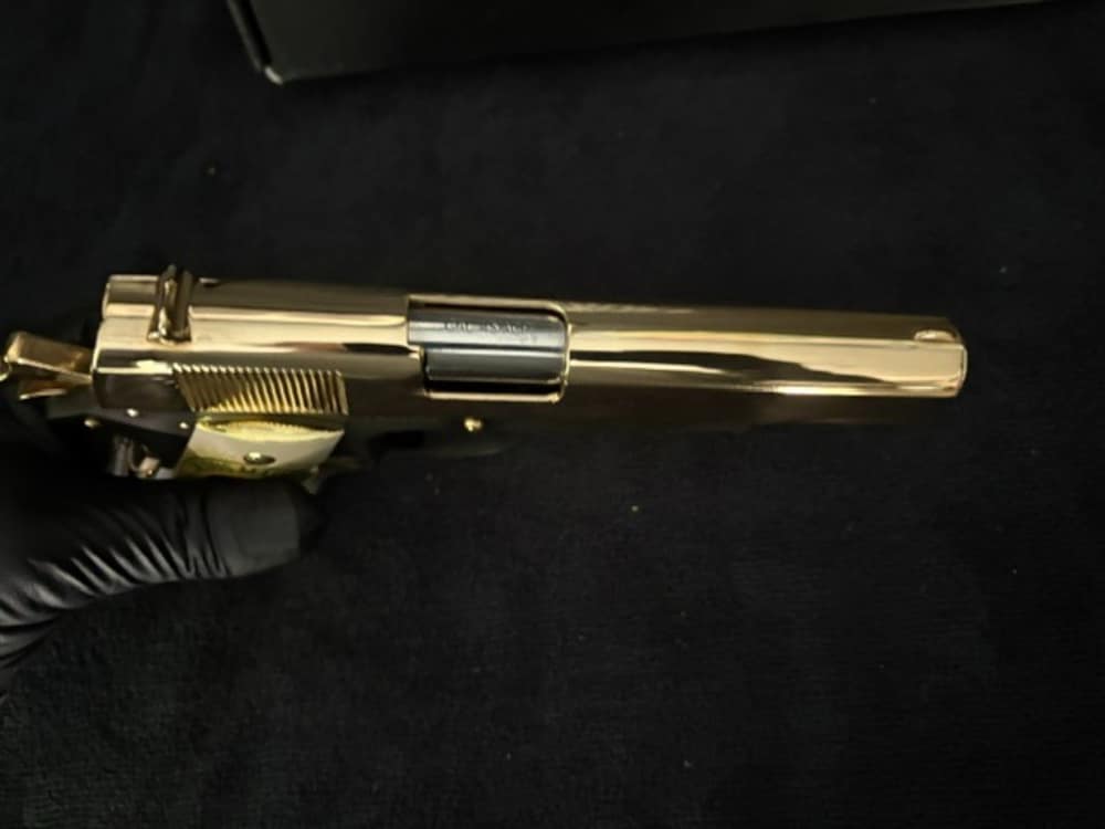 Jesus Malverde Rock Island 1911 45 ACP Gold Plated NR Penny Auction .01 Sta-img-6