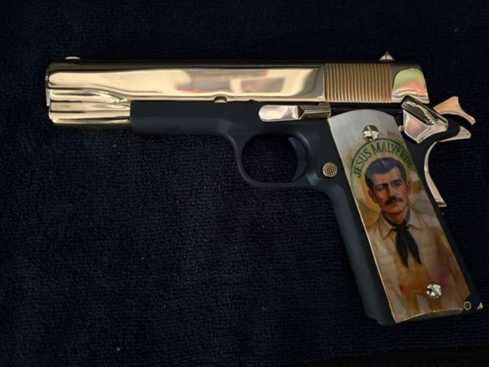 Jesus Malverde Rock Island 1911 45 ACP Gold Plated NR Penny Auction .01 Sta-img-4
