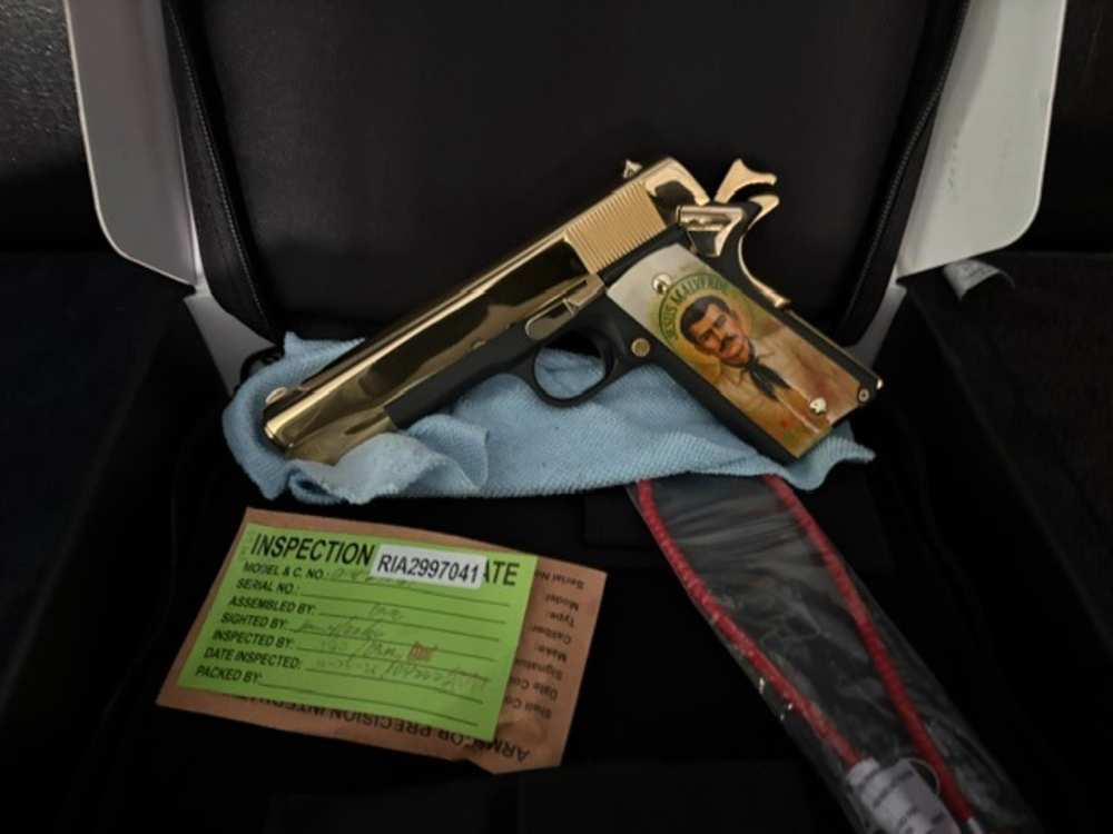 Jesus Malverde Rock Island 1911 45 ACP Gold Plated NR Penny Auction .01 Sta-img-16