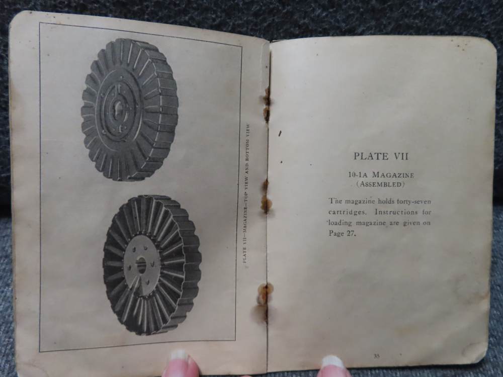 WWI LEWIS MACHINEGUN MANUAL NAMED AND DATED NOVEMBER 12, 1917-RARE !-img-12