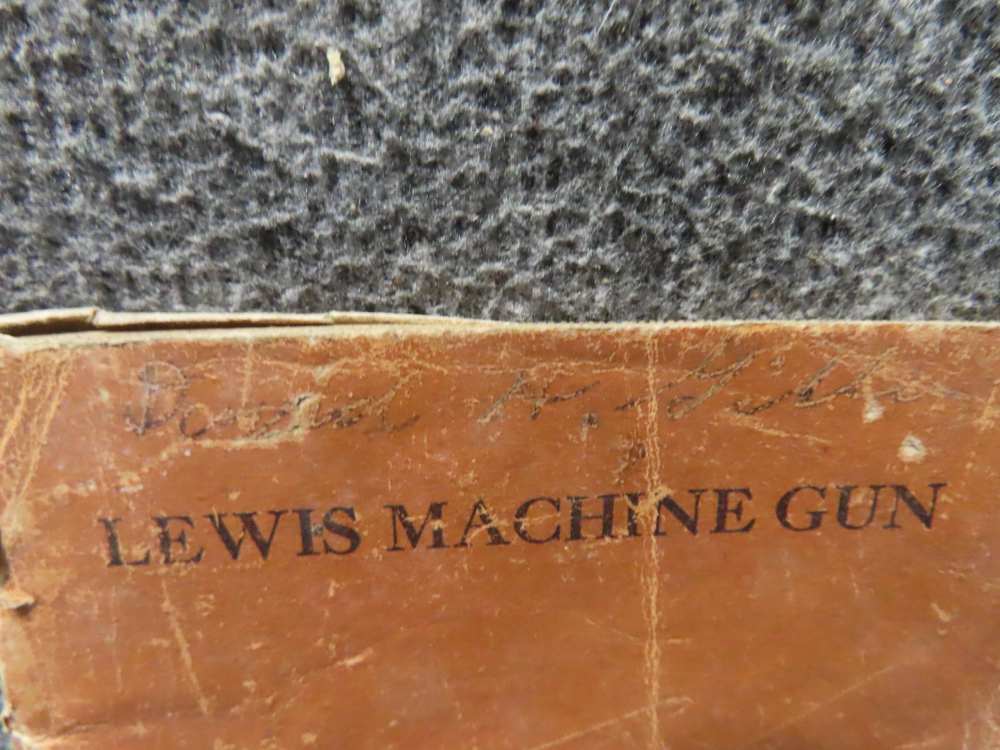 WWI LEWIS MACHINEGUN MANUAL NAMED AND DATED NOVEMBER 12, 1917-RARE !-img-2