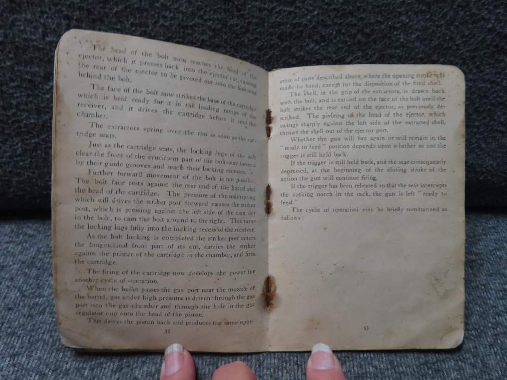 WWI LEWIS MACHINEGUN MANUAL NAMED AND DATED NOVEMBER 12, 1917-RARE !-img-11