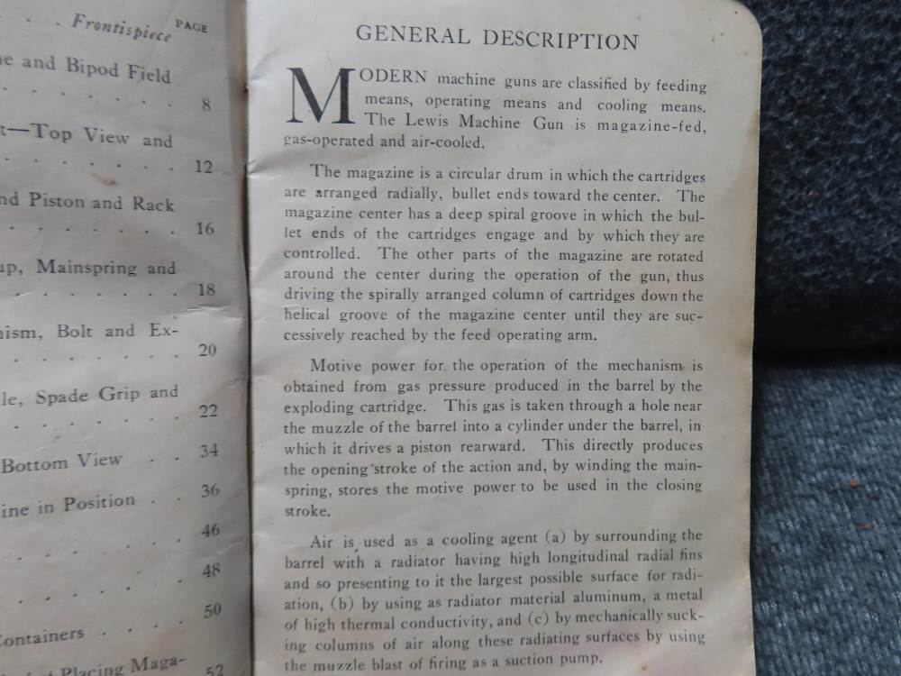 WWI LEWIS MACHINEGUN MANUAL NAMED AND DATED NOVEMBER 12, 1917-RARE !-img-8