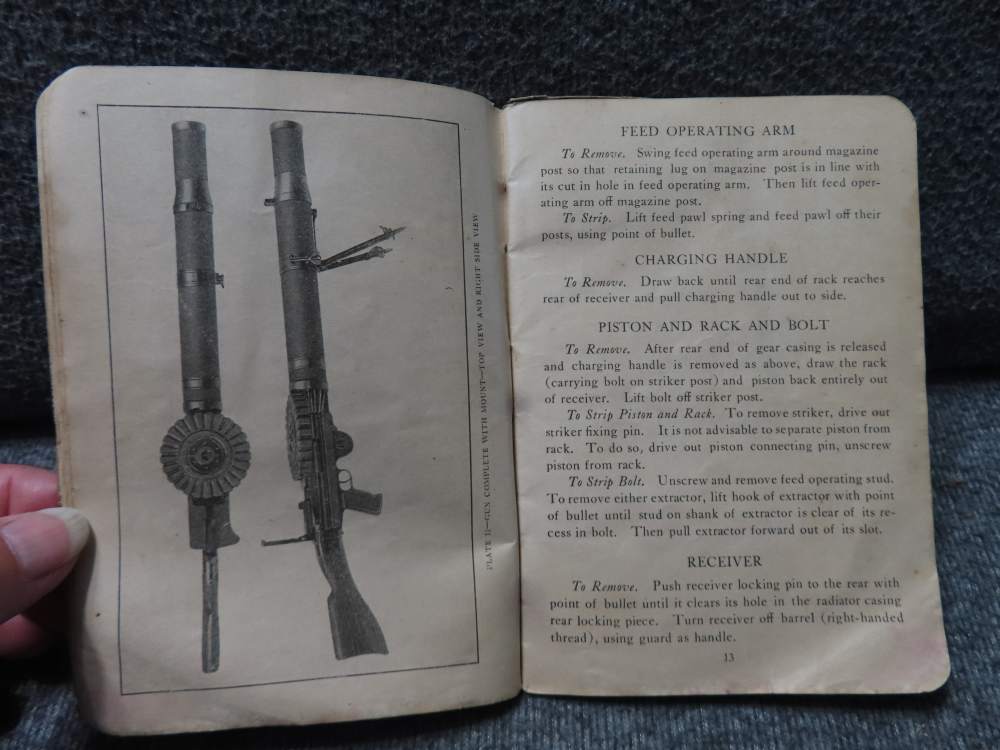 WWI LEWIS MACHINEGUN MANUAL NAMED AND DATED NOVEMBER 12, 1917-RARE !-img-10