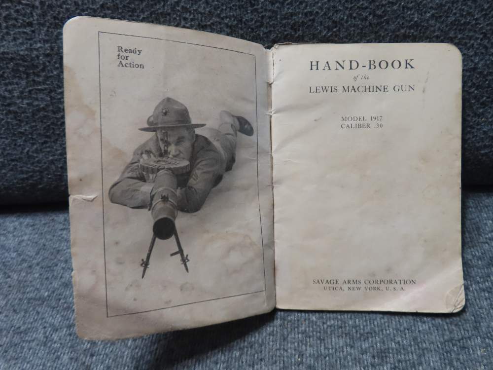 WWI LEWIS MACHINEGUN MANUAL NAMED AND DATED NOVEMBER 12, 1917-RARE !-img-6