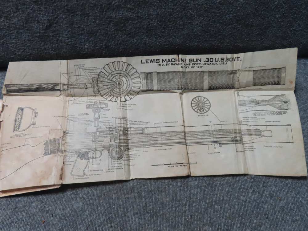 WWI LEWIS MACHINEGUN MANUAL NAMED AND DATED NOVEMBER 12, 1917-RARE !-img-18