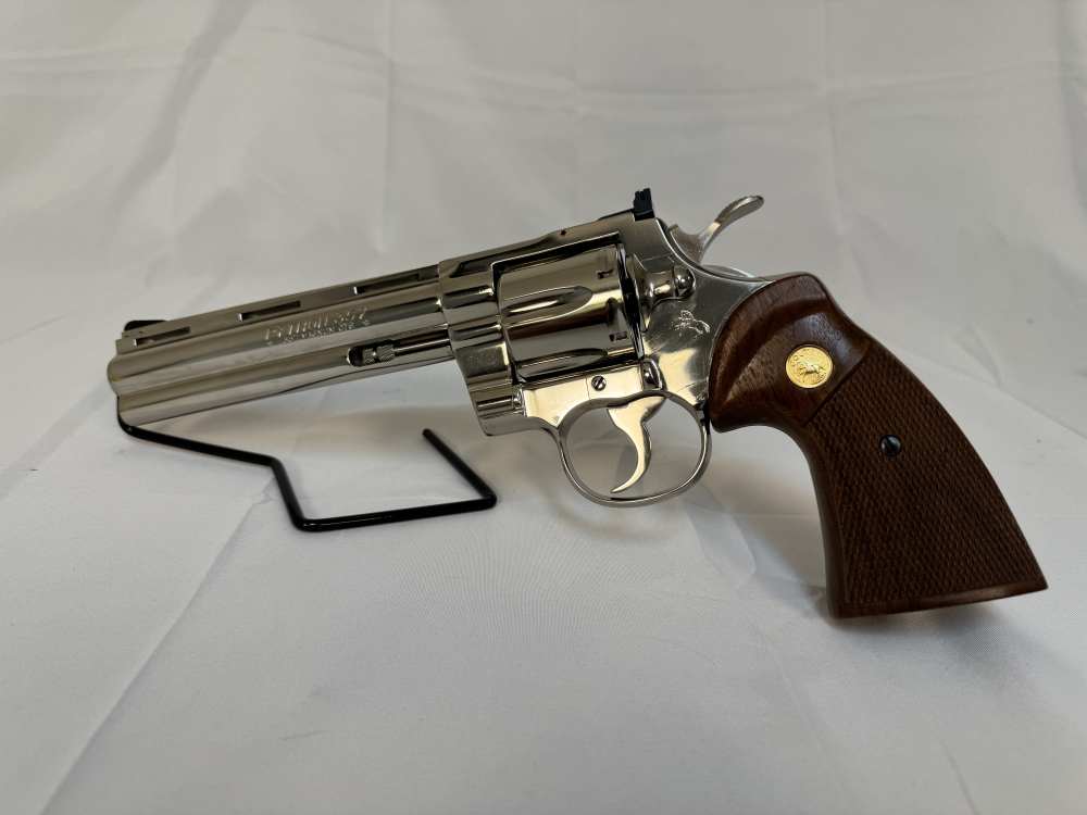 1979 Colt Python 6" FACTORY NICKEL .357 - NIB Unfired - MATCHING BOX & Pape-img-5