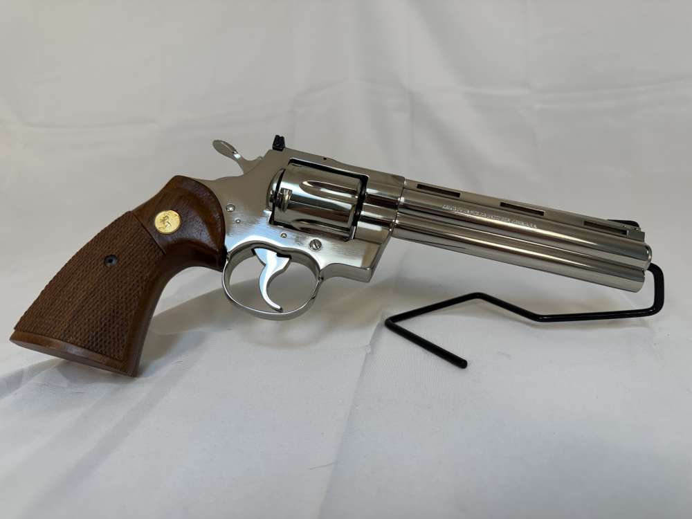 1979 Colt Python 6" FACTORY NICKEL .357 - NIB Unfired - MATCHING BOX & Pape-img-3