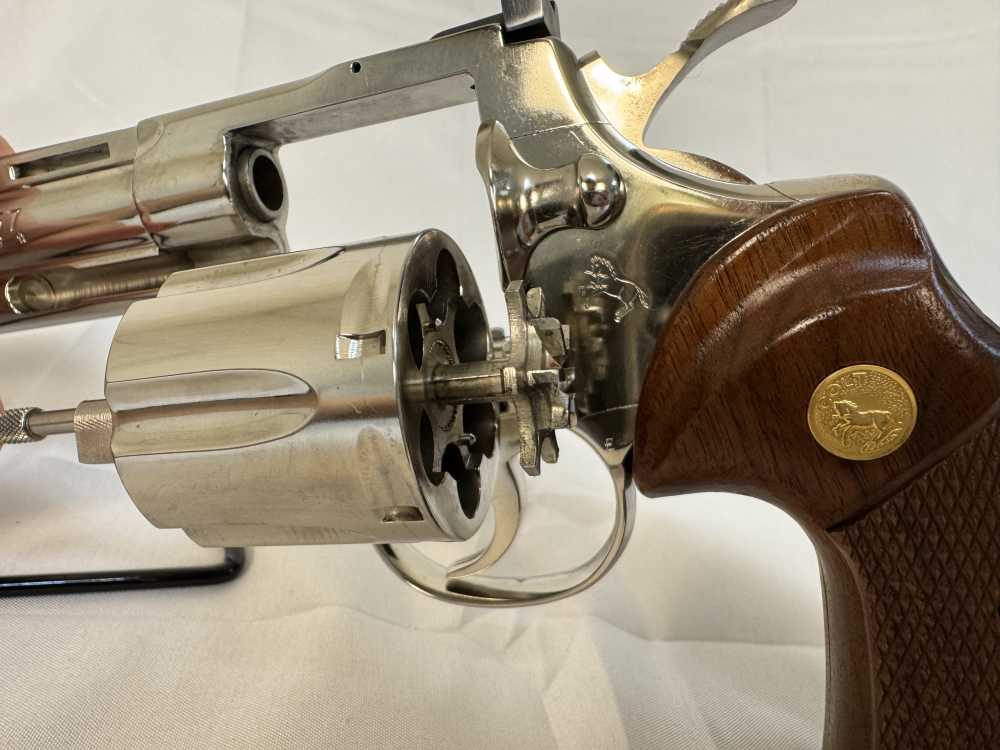 1979 Colt Python 6" FACTORY NICKEL .357 - NIB Unfired - MATCHING BOX & Pape-img-7