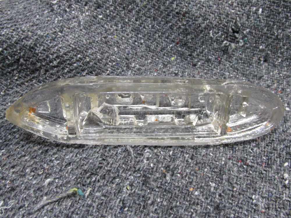 2-ORIGINAL WWII ERA GLASS SHIP & TANK CANDY CONTAINERS-NICE DISPLAY-img-5