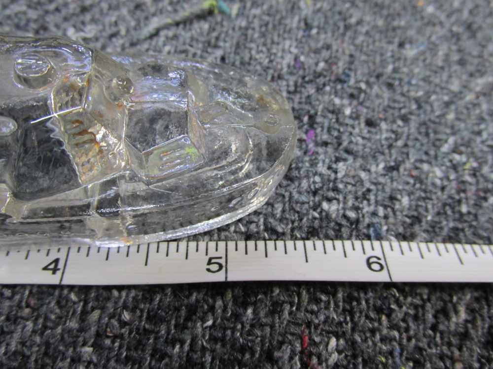 2-ORIGINAL WWII ERA GLASS SHIP & TANK CANDY CONTAINERS-NICE DISPLAY-img-7