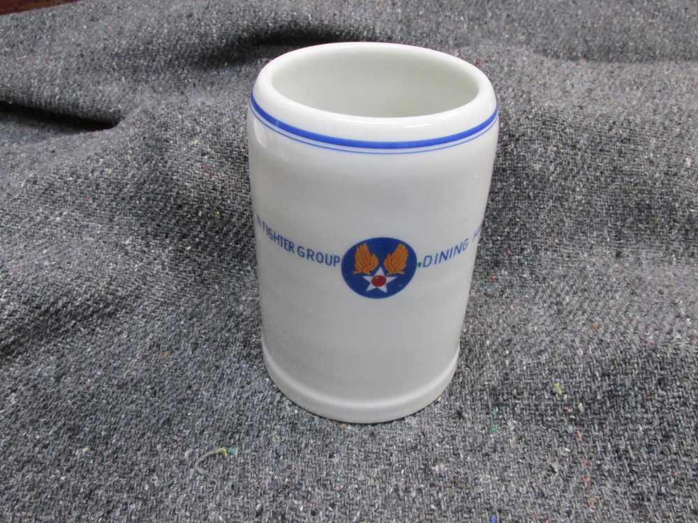 POST WWII GERMANY U.S. ZONE AIR FORCE FIGHTER GROUP "DINING HALL" MUG-NICE-img-0