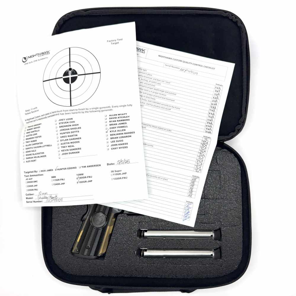 NIB Nighthawk Custom Shadow Hawk Commander 10MM 4.25" IOS Cut, Flat Trigger-img-7
