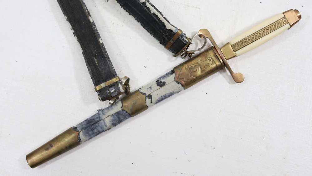 ORG 1950's SOVIET NAVAL OFFICER'S PARADE DIRK W/ BELT AND HANGERS-img-11