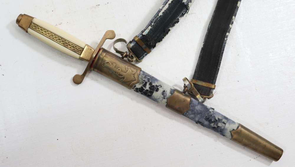 ORG 1950's SOVIET NAVAL OFFICER'S PARADE DIRK W/ BELT AND HANGERS-img-6