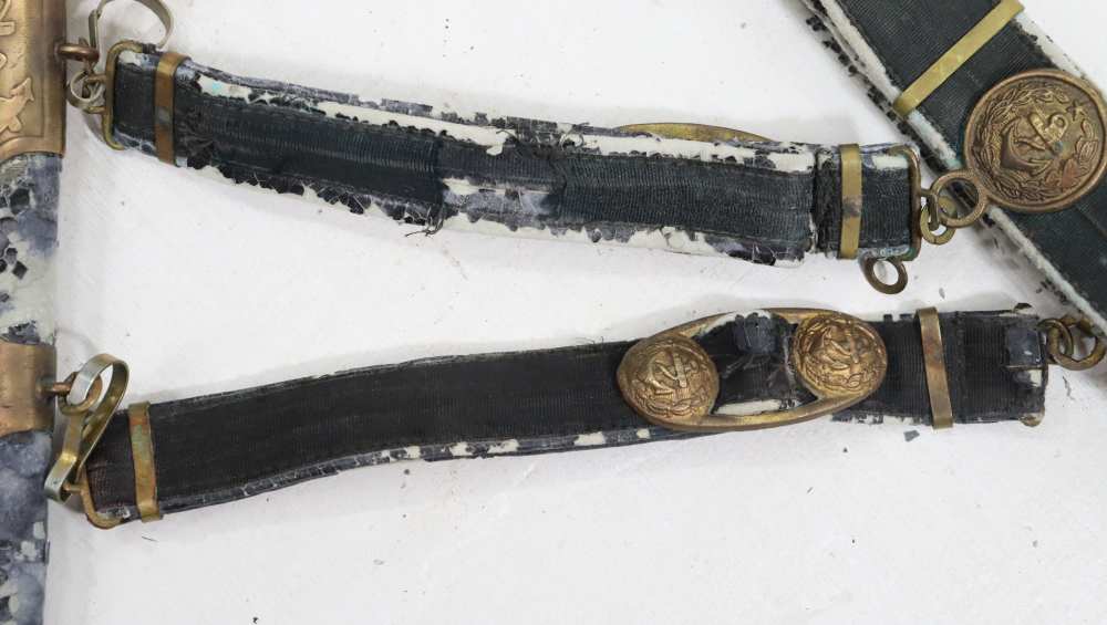 ORG 1950's SOVIET NAVAL OFFICER'S PARADE DIRK W/ BELT AND HANGERS-img-5
