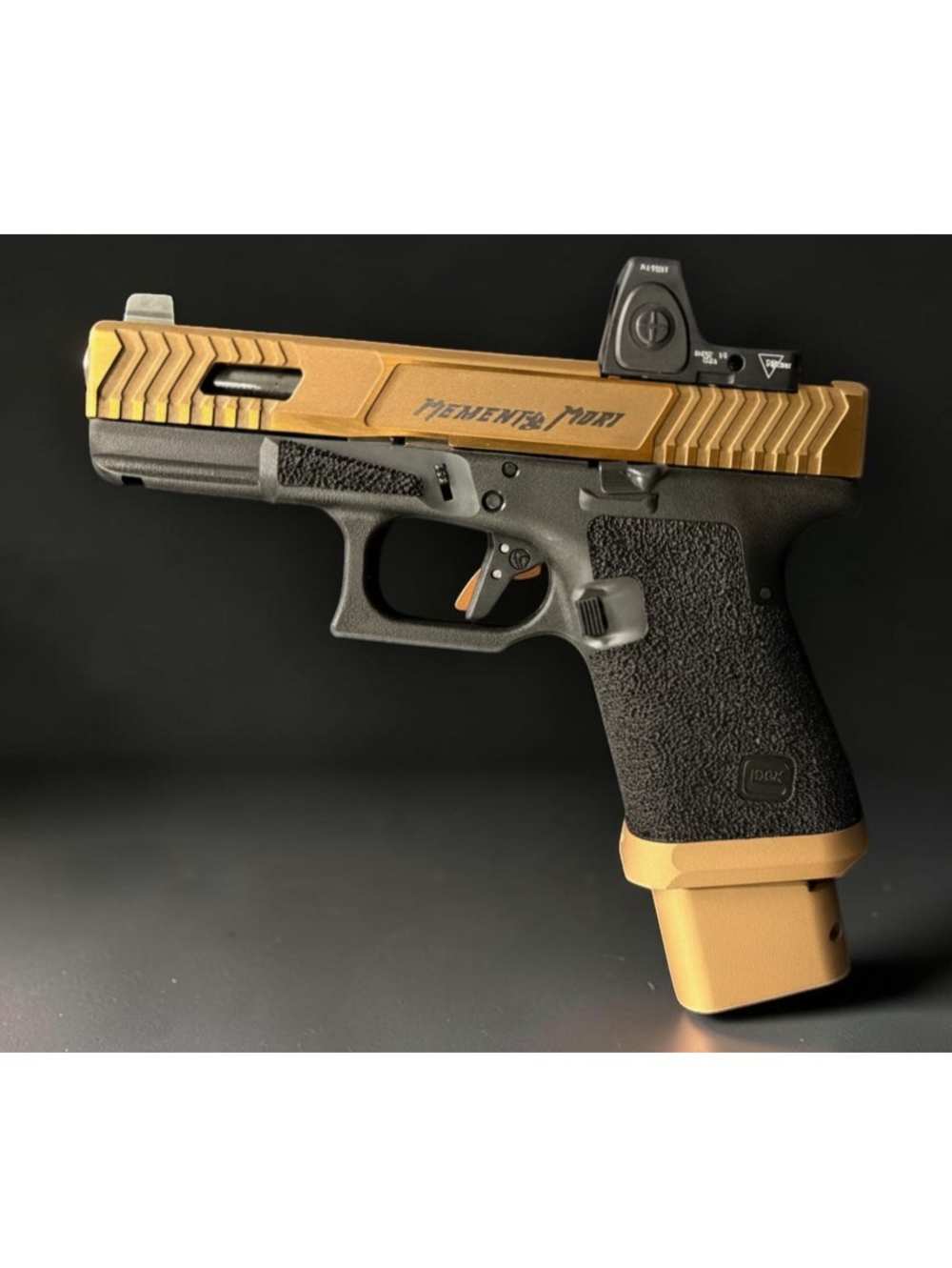 Glock 19 Custom|Precision-milled OEM SLIDE| Burnt Bronze Cerakote-img-0