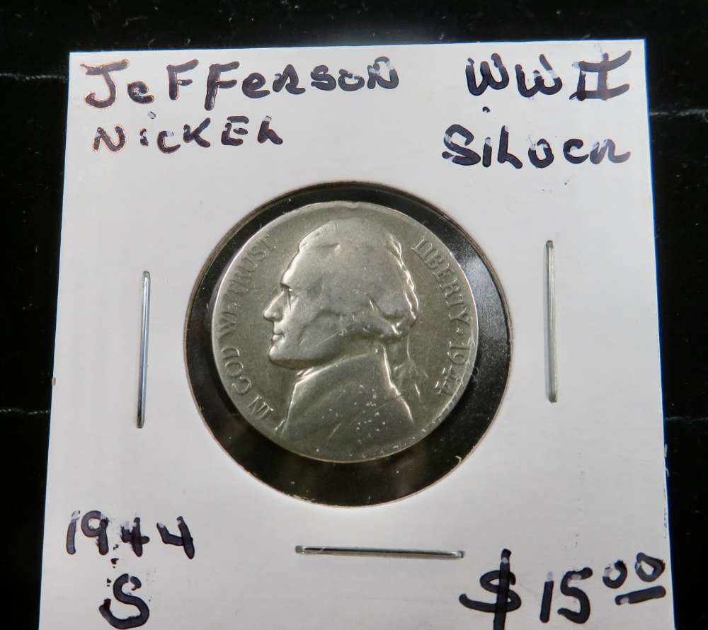 1944-S Jefferson Wartime Silver Nickel – WWII Issue – San Francisco Mint-img-0