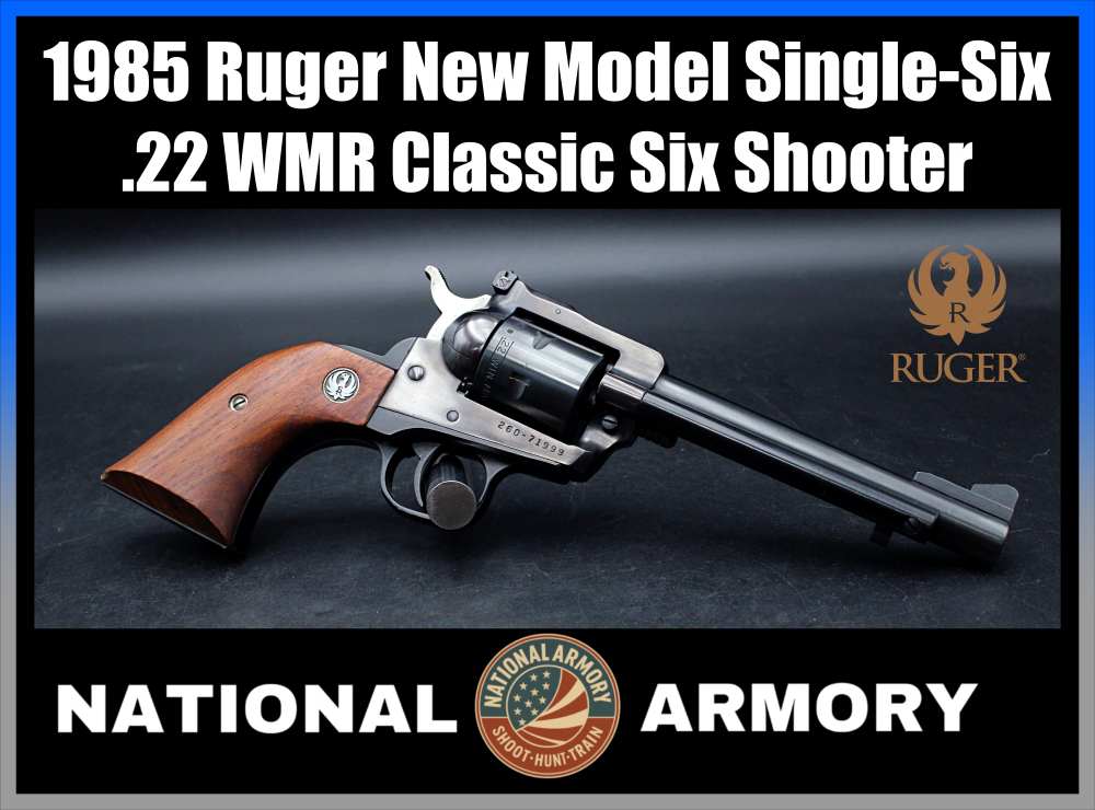 1985 Ruger New Model Single-Six .22 WMR 6.5" Barrel Cowboy Six-Shooter-img-0
