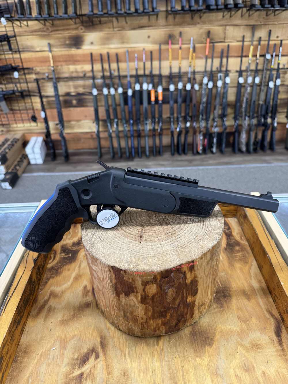Rossi Brawler Pistol - 45 Colt/410 Ga, 1rd, 9", Black, Rubber Grips, Optics-img-5