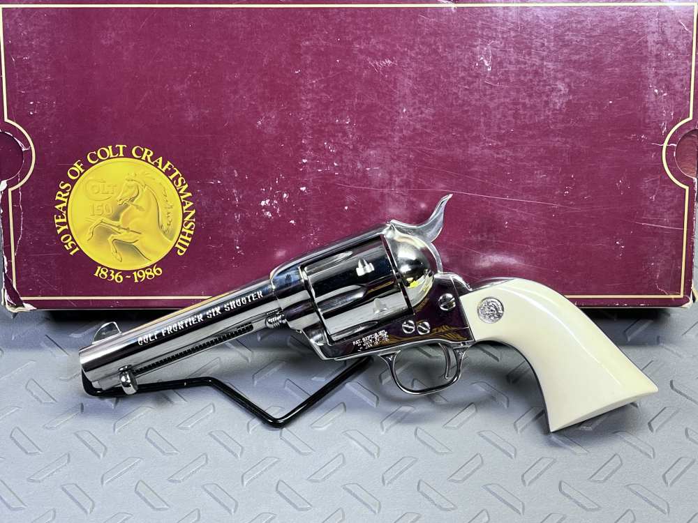 RARE COLT SAA FRONTIER SIX SHOOTER 44-40 NICKEL MODEL P2941 4 3/4 NO CC FEE-img-3