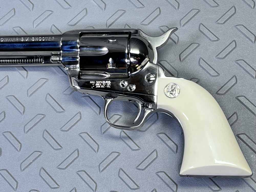RARE COLT SAA FRONTIER SIX SHOOTER 44-40 NICKEL MODEL P2941 4 3/4 NO CC FEE-img-7
