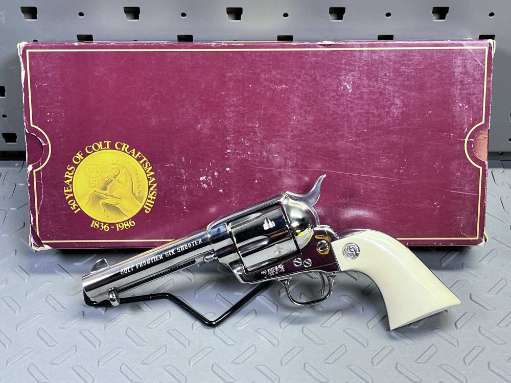 RARE COLT SAA FRONTIER SIX SHOOTER 44-40 NICKEL MODEL P2941 4 3/4 NO CC FEE-img-2