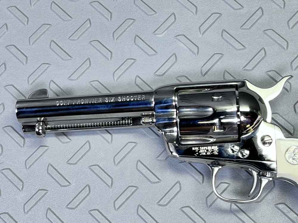 RARE COLT SAA FRONTIER SIX SHOOTER 44-40 NICKEL MODEL P2941 4 3/4 NO CC FEE-img-8