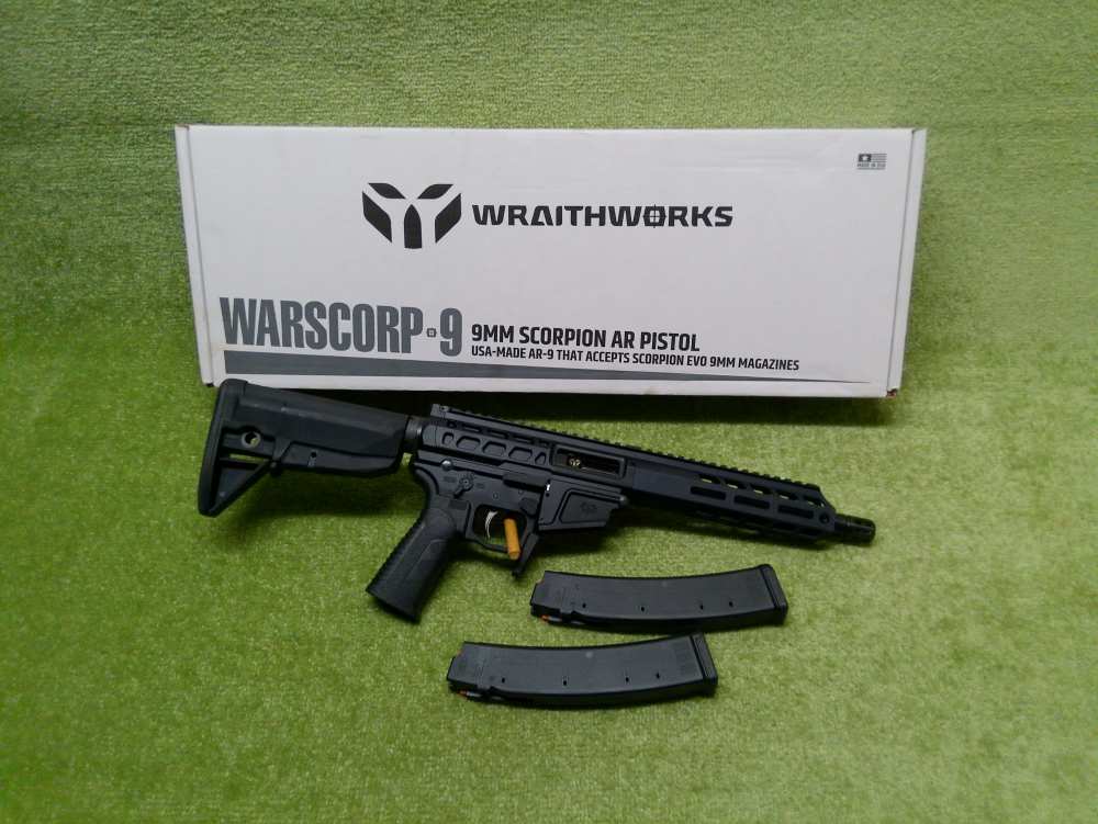 Wraithworks Warscorp 9 SBR 9mm 8.5" X2 32rnd Side Charging Unfired!-img-0