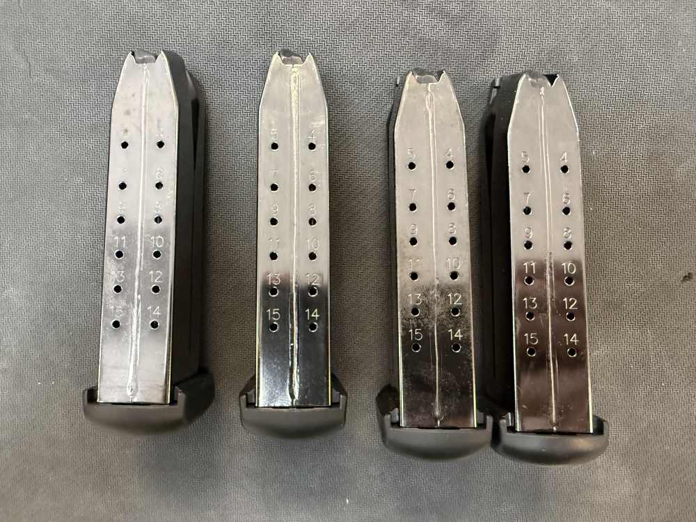 Lot of 4 FN FNX-45 15 round magazines 45ACP Black baseplate FNX45 -img-3