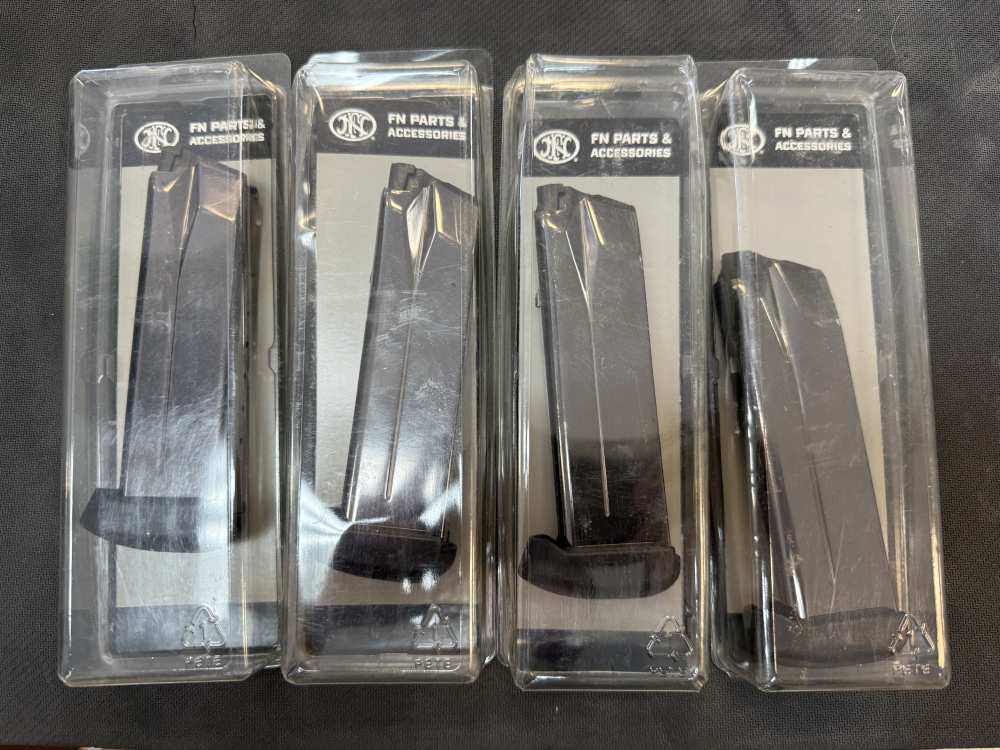 Lot of 4 FN FNX-45 15 round magazines 45ACP Black baseplate FNX45 -img-4