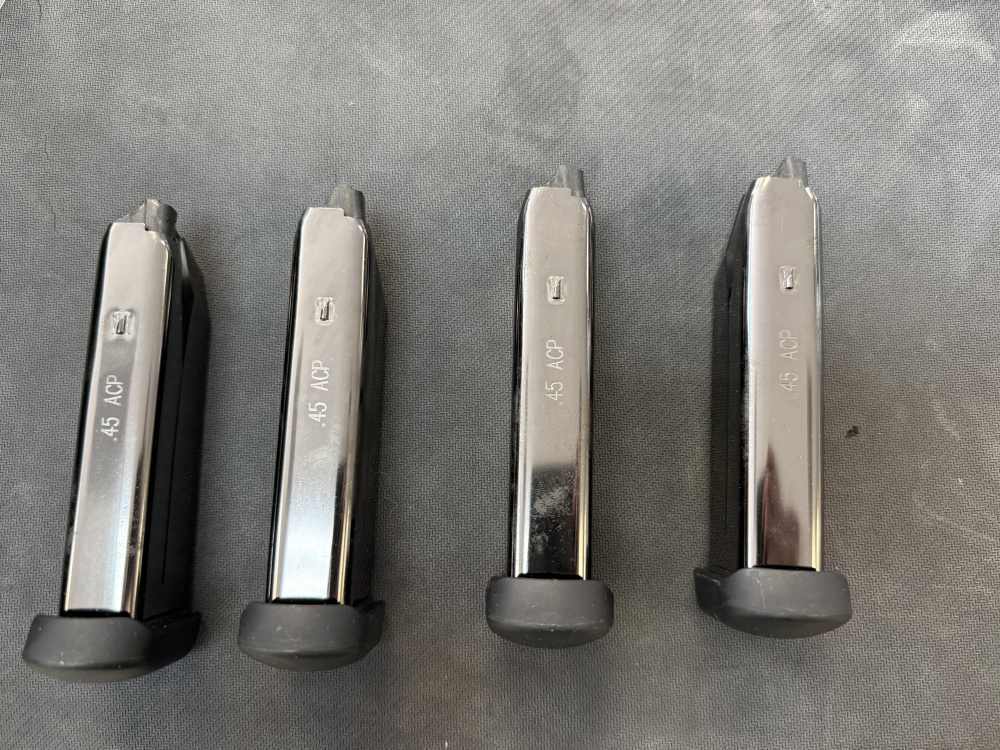 Lot of 4 FN FNX-45 15 round magazines 45ACP Black baseplate FNX45 -img-1
