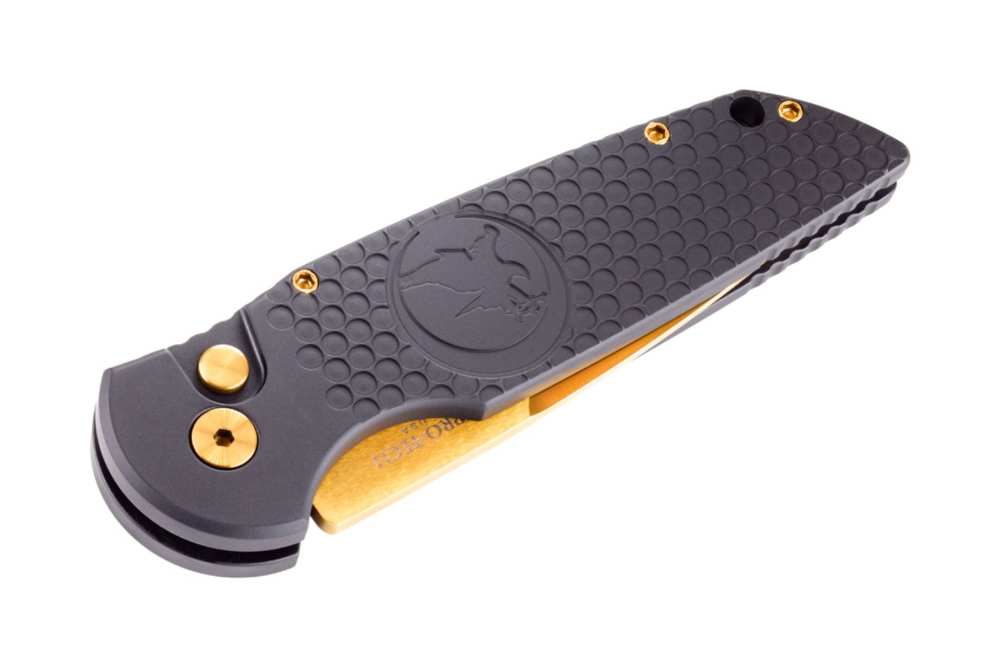 NEW! Protech Nighthawk NHC TR3 Automatic Folding Knife Gold TiN Blade 3.5"-img-3