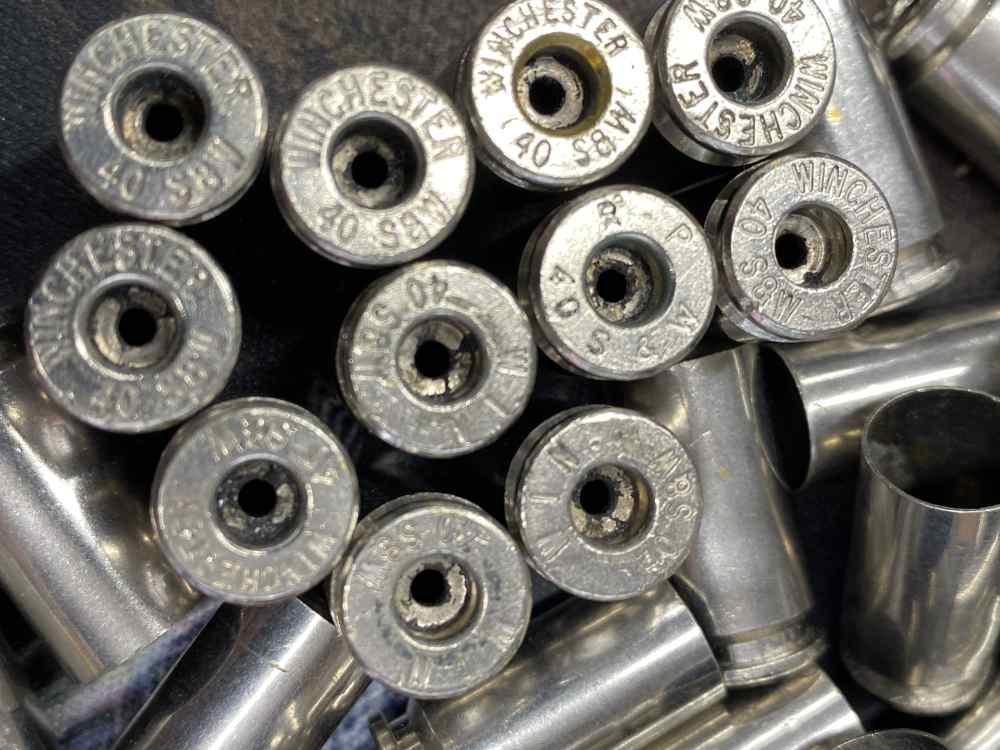 40 S&W Nickel Plated Brass, 1x Fired, Cleaned & Processed - 400 Pieces -img-1
