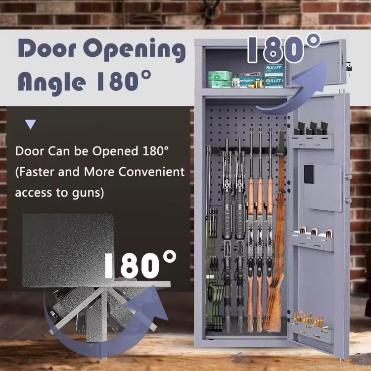 Large Multi Gun Shelf Safe w/Dual Entry + Lockout/Alarm 57"x18"x15" G31-img-2