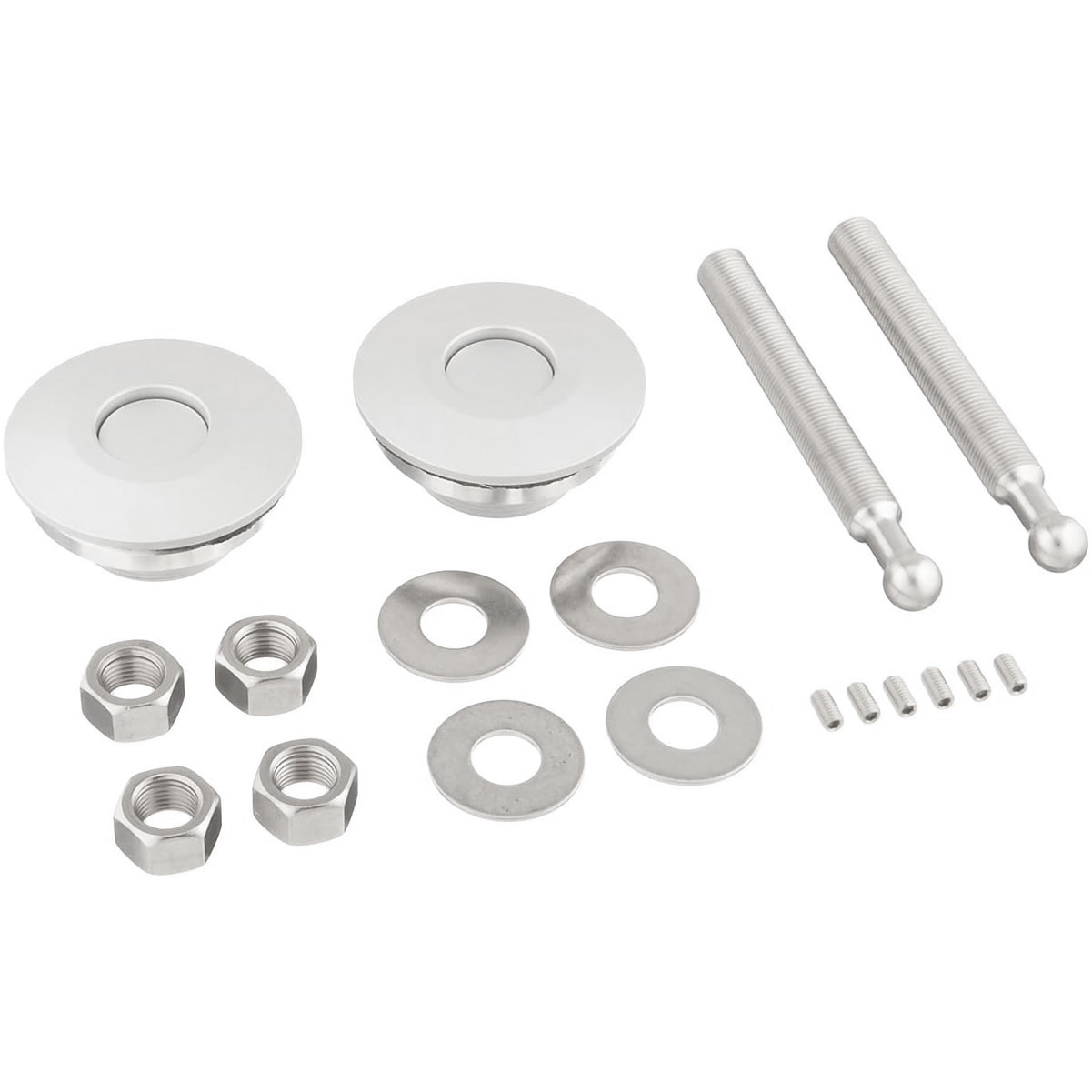 QUIK-LATCH Brushed Aluminum Low Profile Quick Release Hood Pin Kit QL-50-LP-img-0