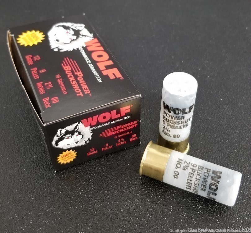 Wolf Power Buckshot 00 Buck 12ga 9 Pellet 2 3/4" 120 Rds Shotgun Ammo-img-0