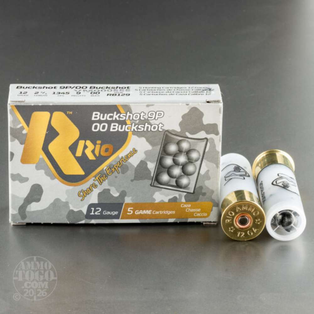 12 Gauge 2 3/4" 9 Pellet 00 Buckshot Rio Defense  Ammo 50rds *NO CC FEES*-img-2