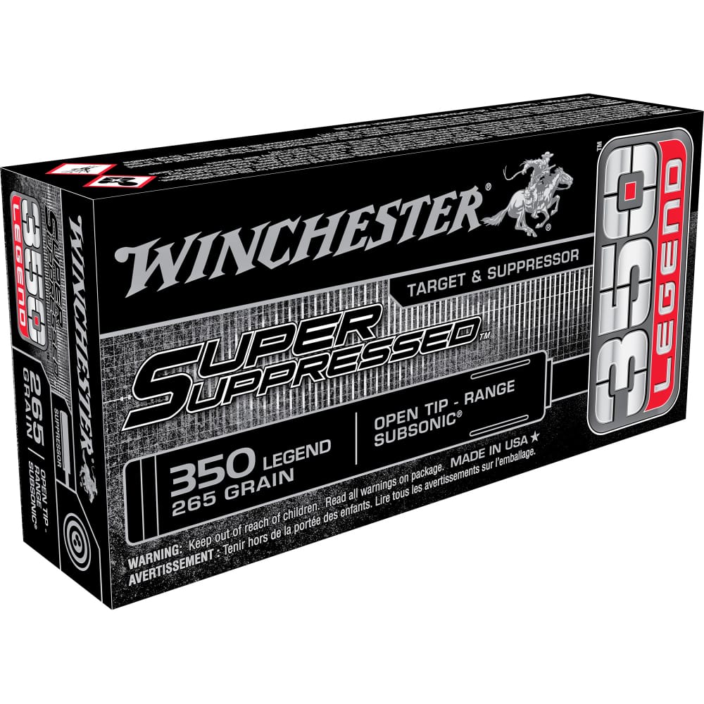 Winchester Ammunition Super Suppressed 350 Legend, 260 Grain, Open Tip-img-0