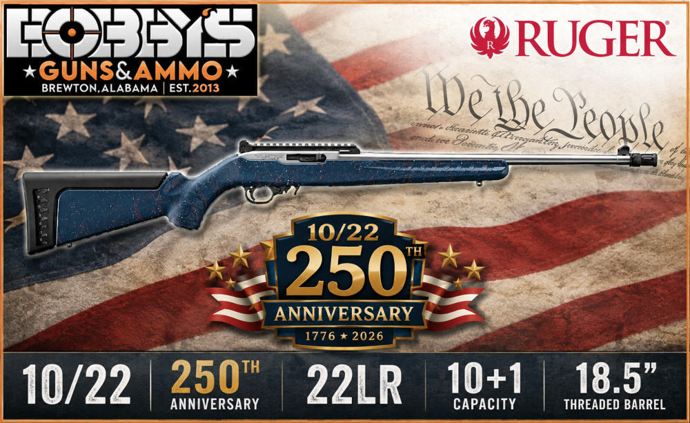 Ruger 32039 10/22 250th Anniversary 22 LR 10+1 18.50" Stainless Threaded-img-0