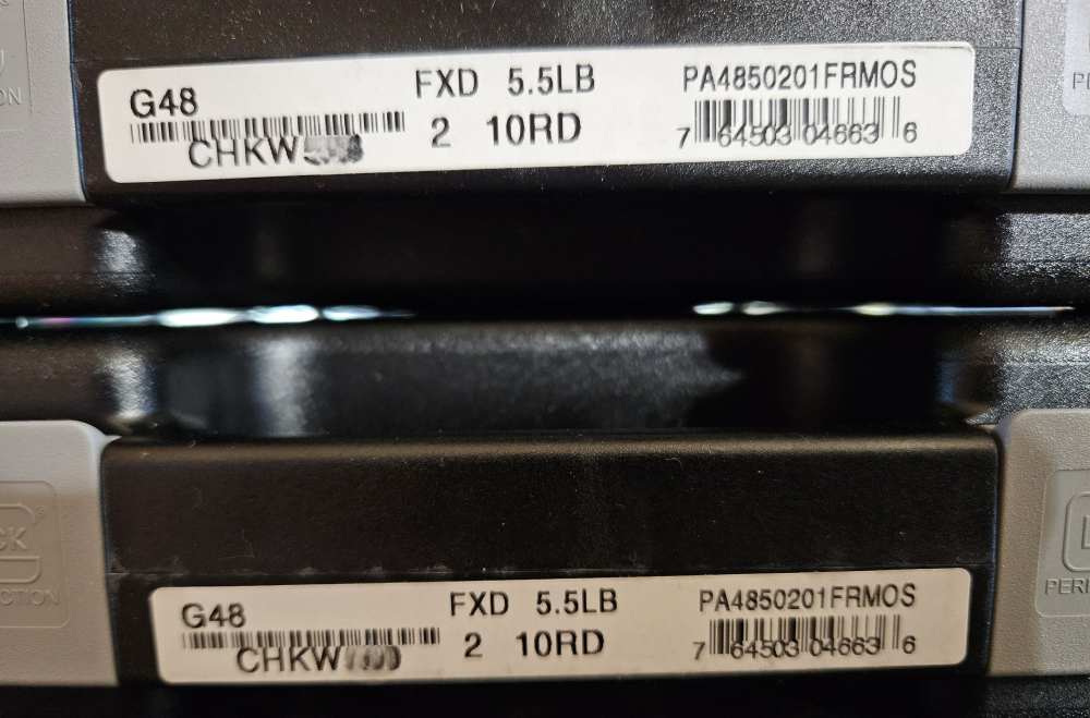 2 CONSECUTIVE S/N GLOCK G48 Gen5 MOS 9mm PA4850201FRMOS 4" Pistols & More! -img-1